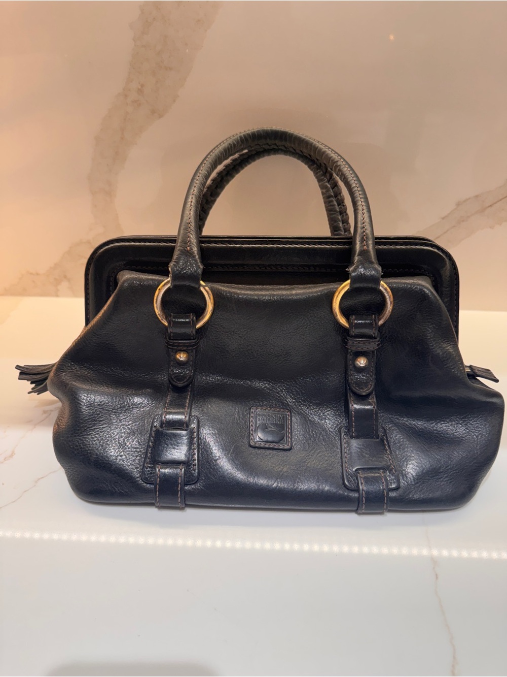 Dooney & Bourke Florentine Mitchell Satchel Doctor Bag Black Leather